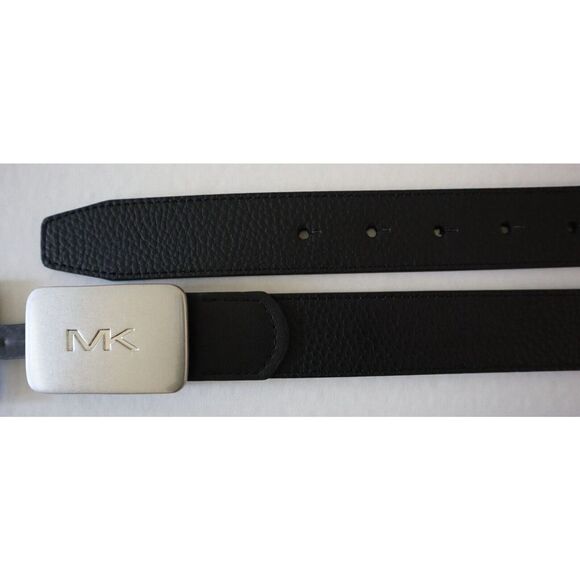 Michael Kors 86S3SBLY7U Men's Sz 36 Black 31MM Fast MK Plaque Belt - Picture 4 of 5